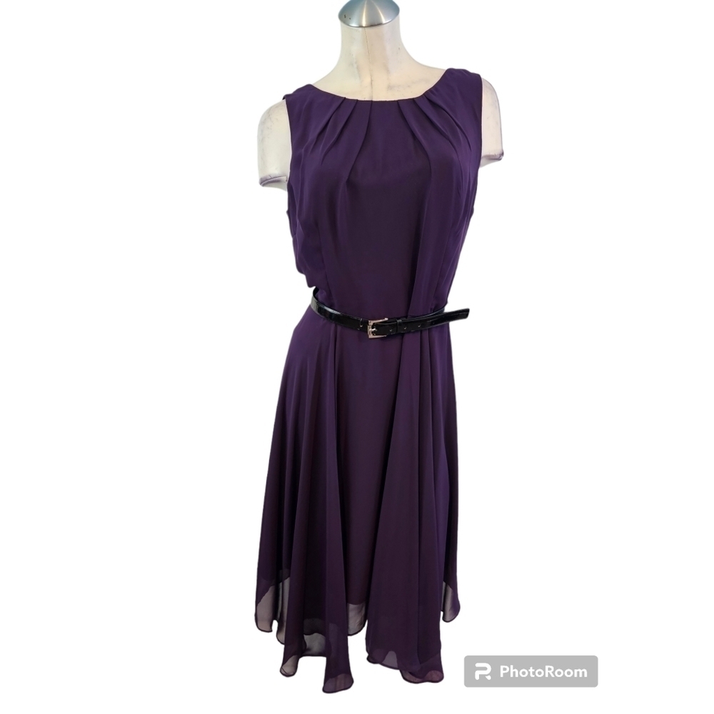 SL Fashions Size 14 Purple Day to Night Dress Asymmetrical Hem
